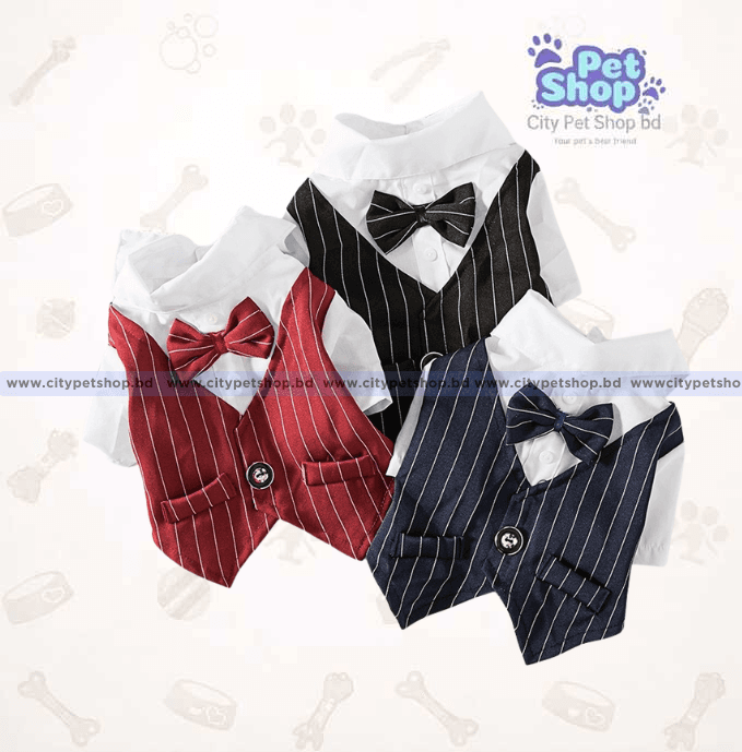 Cat &Dog Formal Suit Clothes with Bow Tie For Cat and Puppy Outfits