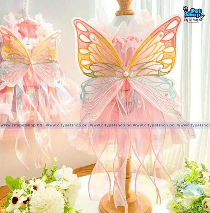 Cat Butterfly Ribbon Dress Pet Puppy Princess Dresses Handmade Cute DIY