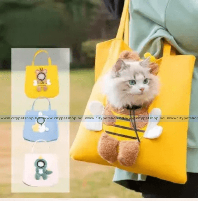 Adorable Bee Style Pet Bag with Window Portable Handbag for Dogs Rabbits and Cats