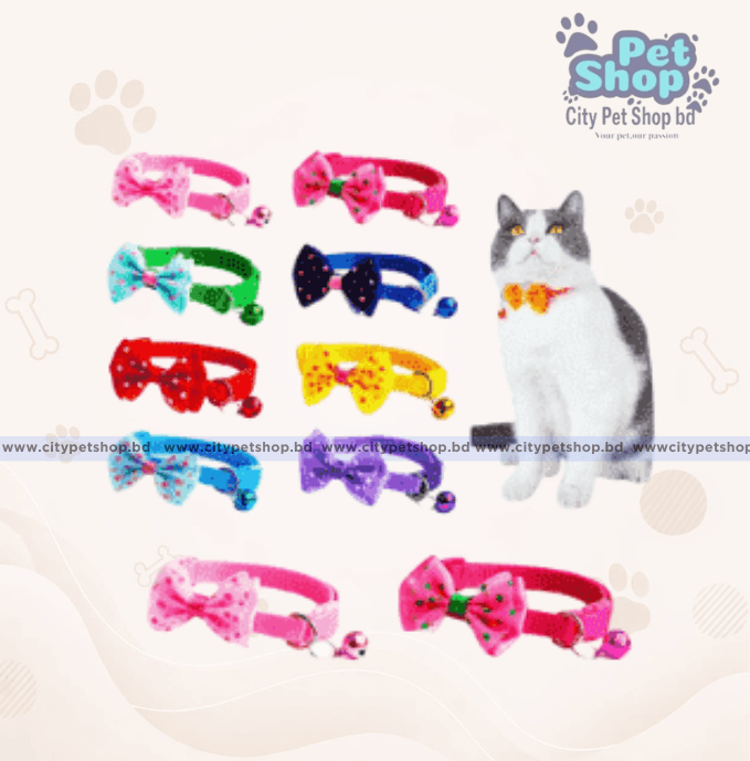 Bow Collar with Bell Cat Pet Adjustable Collar