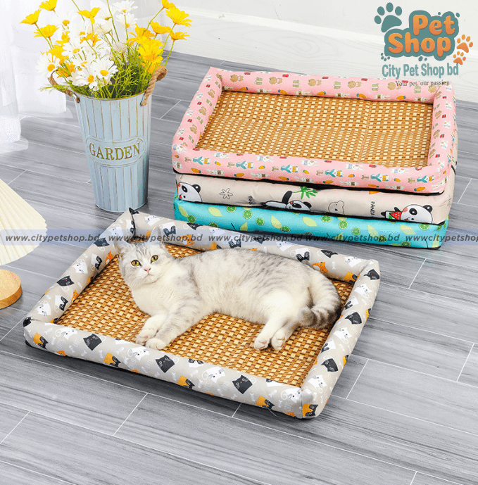 Comfortable Cooling Summer Cat Bed Lightweight Breathable Pet Rattan Mat Cat & Dog Bed