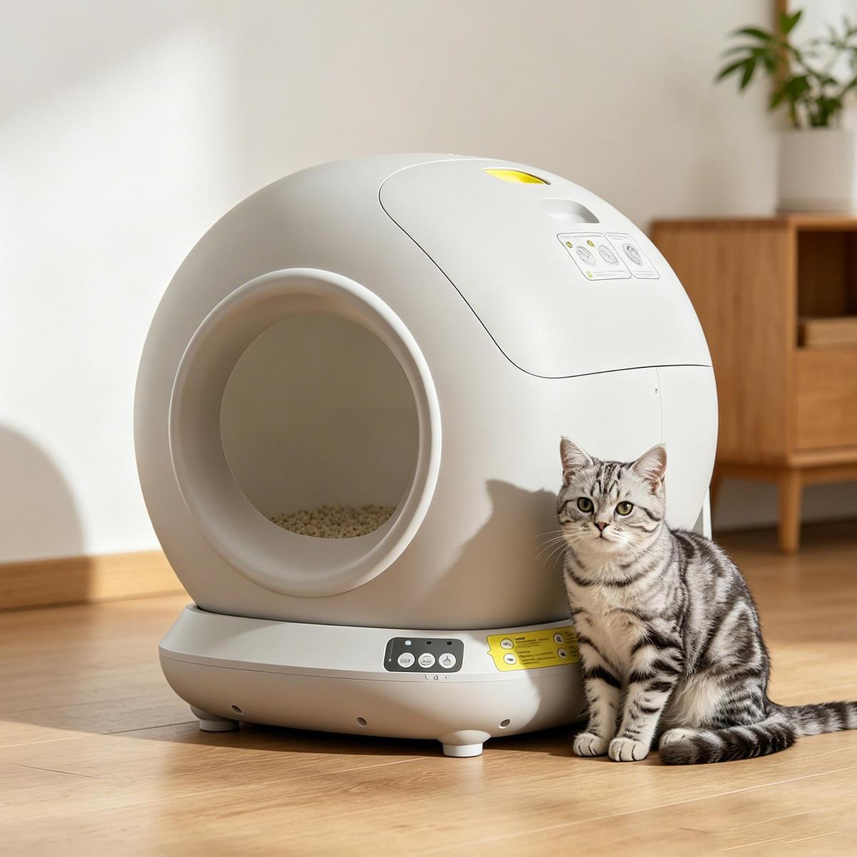 Self Cleaning Litter Box 78L Smart Automatic Cat Toilet App Control Quiet Small Size Indoor Multiple Cats OEM Available ABS