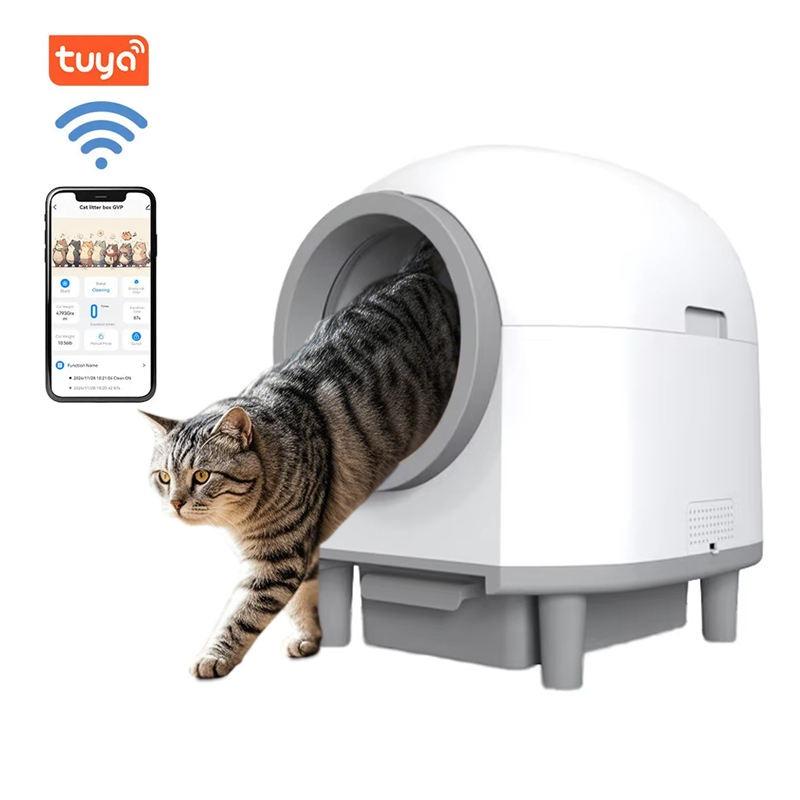 Automatic Cat Litter Box APP Control Odor Removal Large Capacity Multiple Cats Smart Toilet Self Cleaning 80L